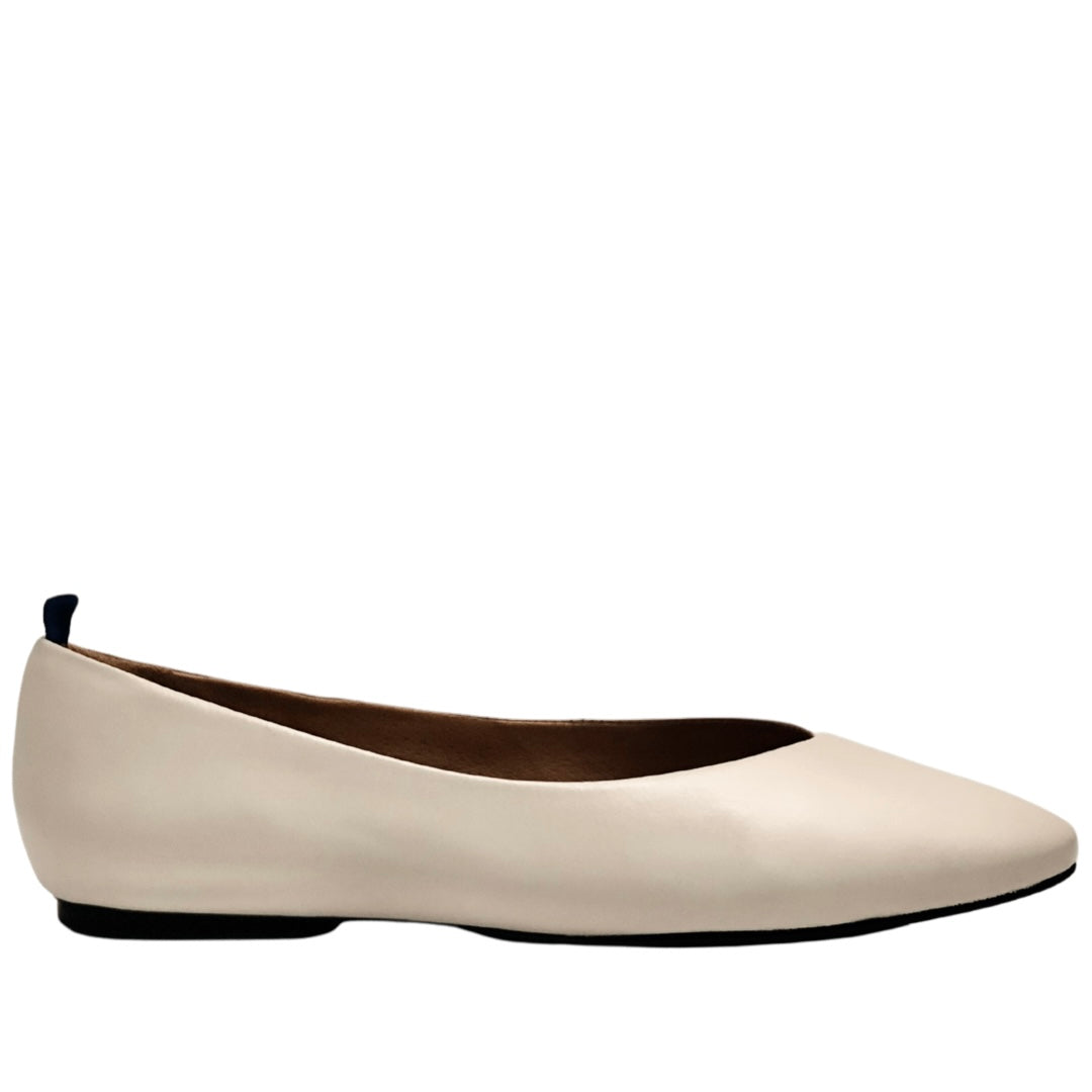 Liza flat IVORY leather ballet flats with orthotic insole