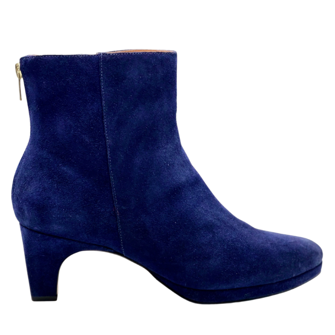 Navy blue 2025 suede bootie