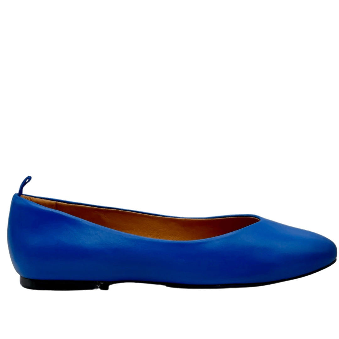 dr LIZA flat OCEAN BLUE leather ballet flats with orthotic insole