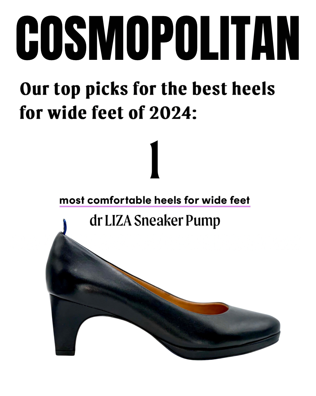 Cosmopolitan Names the dr LIZA Sneaker Pumps the Most Comfortable Heels For Wide Feet