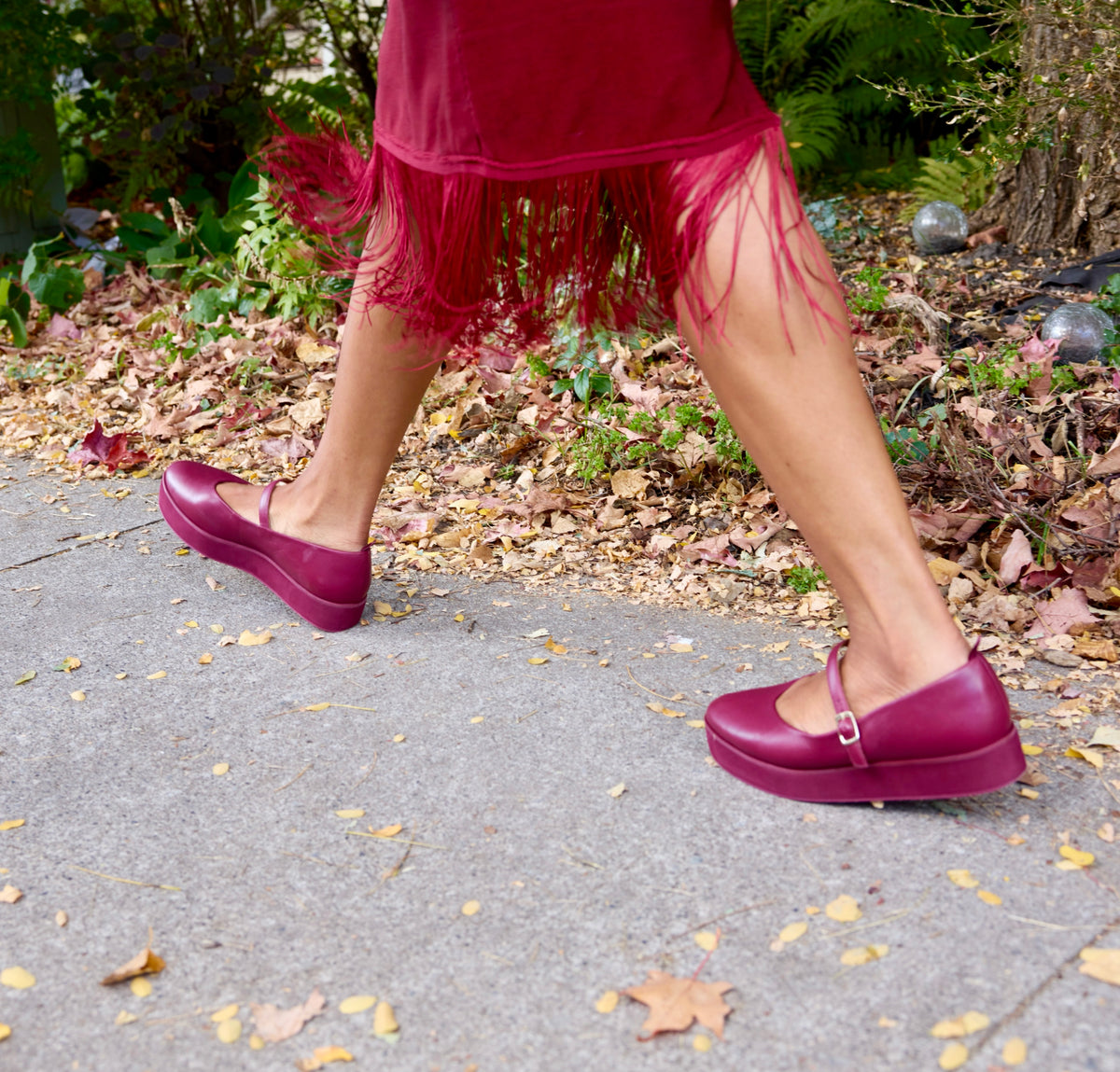 dr LIZA Mary Jane ballet sneaker - BURGUNDY