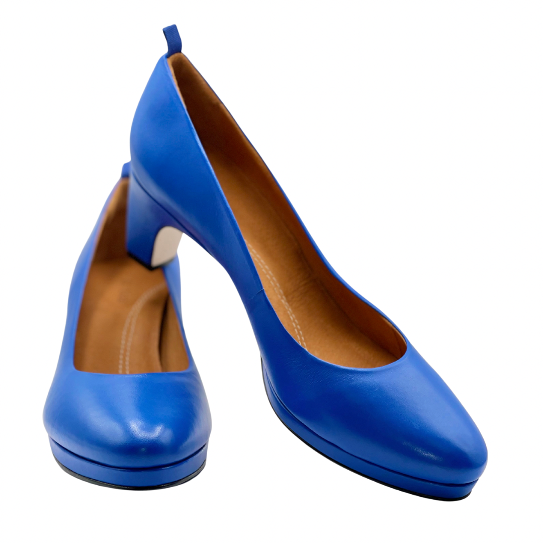 Blue pumps shoes hot sale